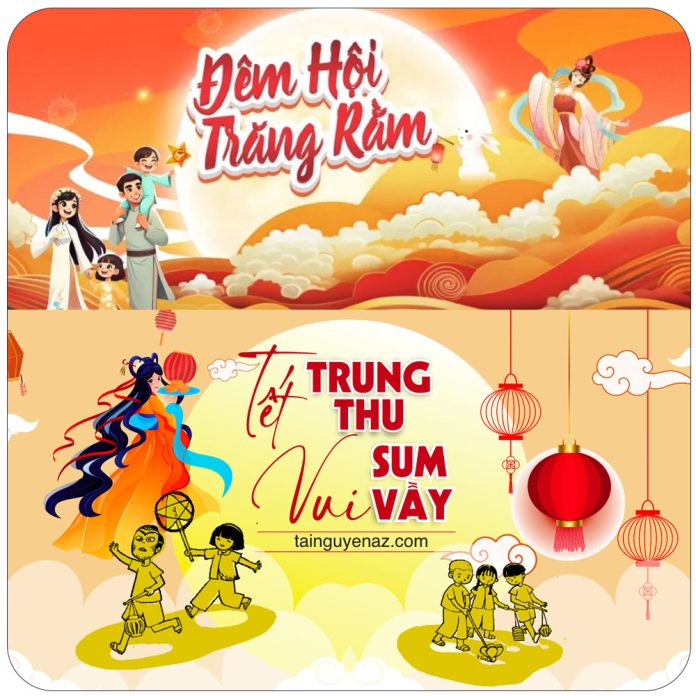 Backdrop trung thu sum vầy file corel
